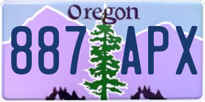 OR license plate 887APX
