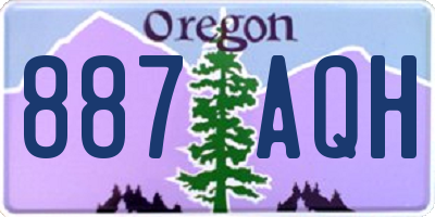 OR license plate 887AQH