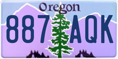 OR license plate 887AQK
