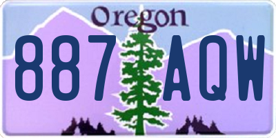 OR license plate 887AQW