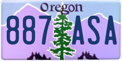 OR license plate 887ASA