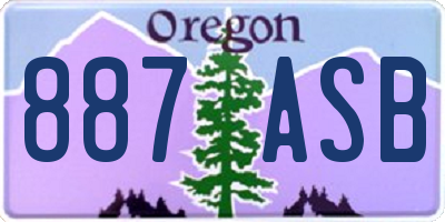 OR license plate 887ASB