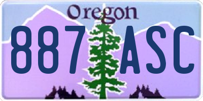 OR license plate 887ASC