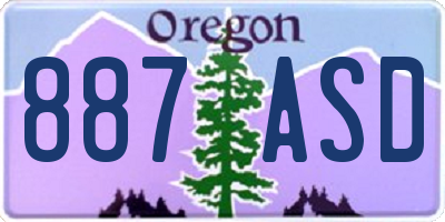 OR license plate 887ASD