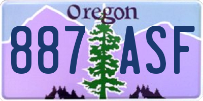 OR license plate 887ASF