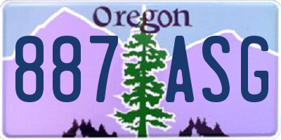 OR license plate 887ASG