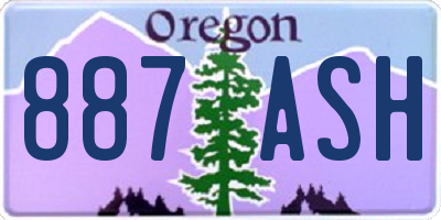 OR license plate 887ASH
