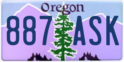 OR license plate 887ASK
