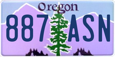 OR license plate 887ASN