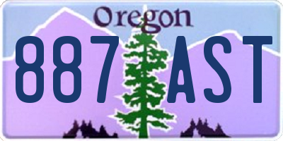 OR license plate 887AST