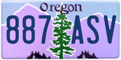 OR license plate 887ASV