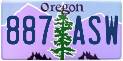 OR license plate 887ASW