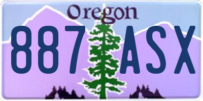 OR license plate 887ASX