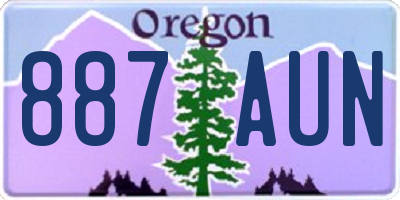 OR license plate 887AUN