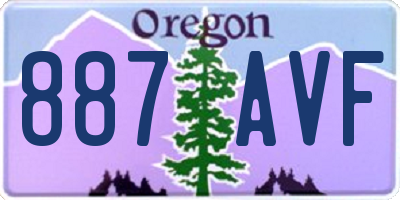 OR license plate 887AVF