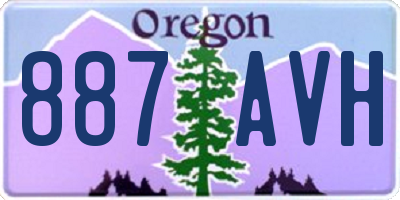 OR license plate 887AVH