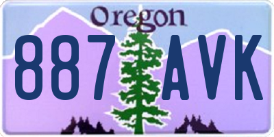 OR license plate 887AVK
