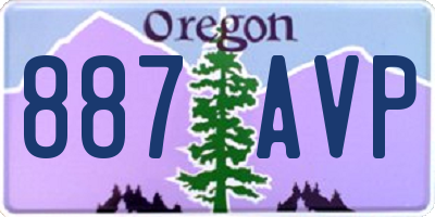 OR license plate 887AVP