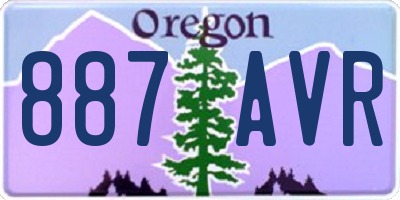 OR license plate 887AVR