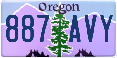 OR license plate 887AVY