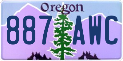 OR license plate 887AWC
