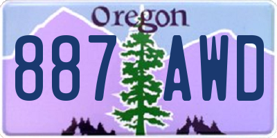 OR license plate 887AWD