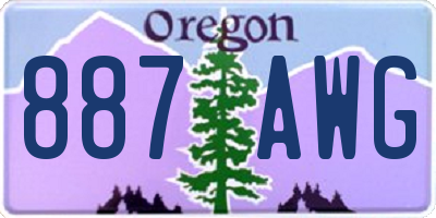 OR license plate 887AWG