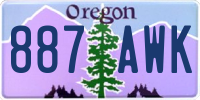 OR license plate 887AWK