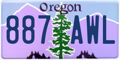 OR license plate 887AWL
