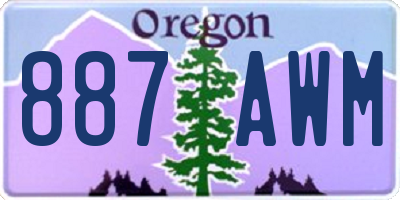 OR license plate 887AWM