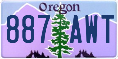 OR license plate 887AWT