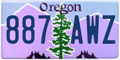 OR license plate 887AWZ
