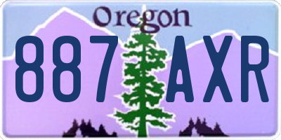 OR license plate 887AXR