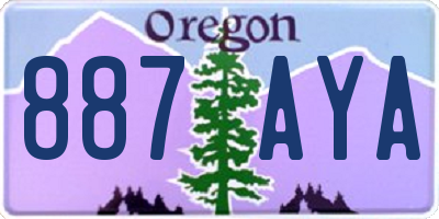OR license plate 887AYA