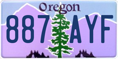 OR license plate 887AYF