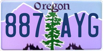 OR license plate 887AYG