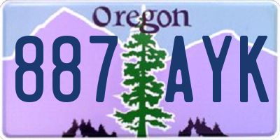OR license plate 887AYK