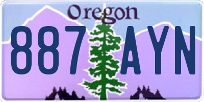 OR license plate 887AYN