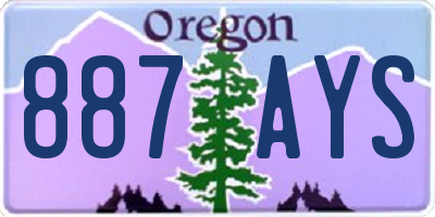 OR license plate 887AYS
