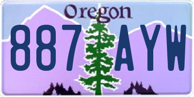 OR license plate 887AYW