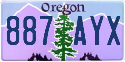 OR license plate 887AYX