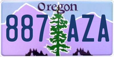 OR license plate 887AZA