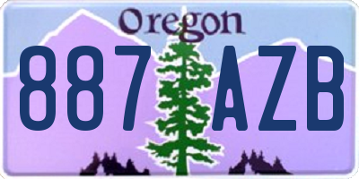 OR license plate 887AZB