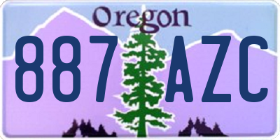 OR license plate 887AZC