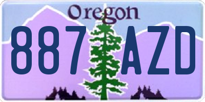 OR license plate 887AZD