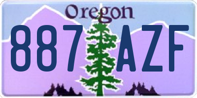 OR license plate 887AZF