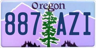 OR license plate 887AZI