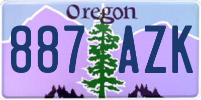 OR license plate 887AZK