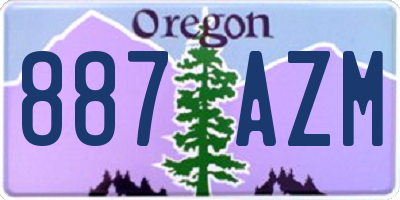 OR license plate 887AZM