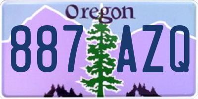 OR license plate 887AZQ